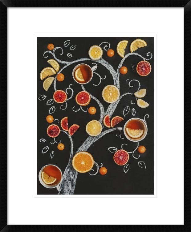 "Teatime Tree" Framed Digital Print by Dina Belenko, 20"x24"