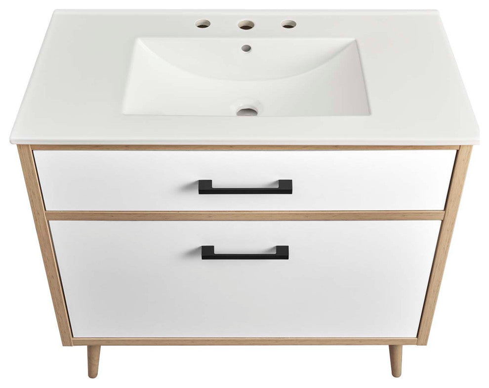 Maverick 36" Bathroom Vanity, White Oak