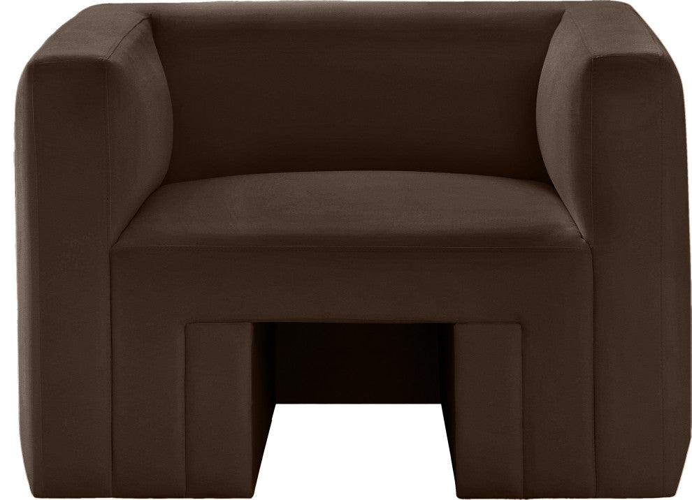 Henson Velvet Upholstered Chair, Brown