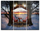 "Home Shaped Trees Collage" Metal Wall Art, 3 Panels, 36"x28"