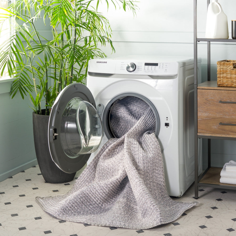 Safavieh Braided BRA220 Rug Machine-Washable, Grey, 4'x6'