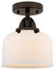 Large Bell Semi-Flush Mount, Oil Rubbed Bronze, Matte White, Matte White