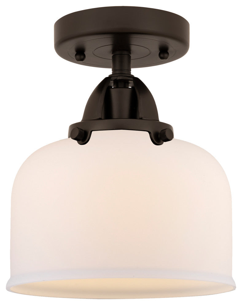 Large Bell Semi-Flush Mount, Oil Rubbed Bronze, Matte White, Matte White