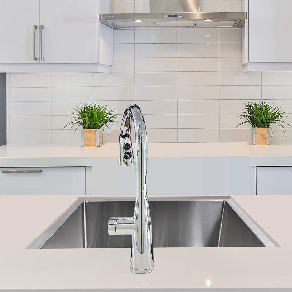 Stainless Steel Undermount Single Bowl Kitchen Sink with Accessories, Silver, 24