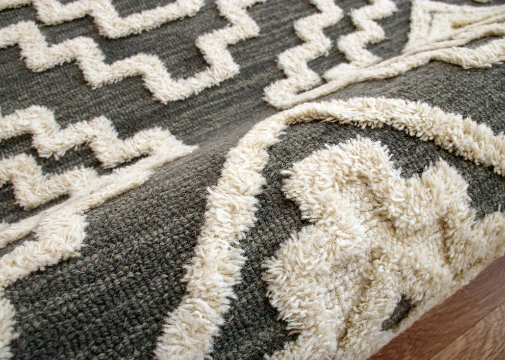 Contemporary Tufted Scandinavian Round Rug, 6' Round