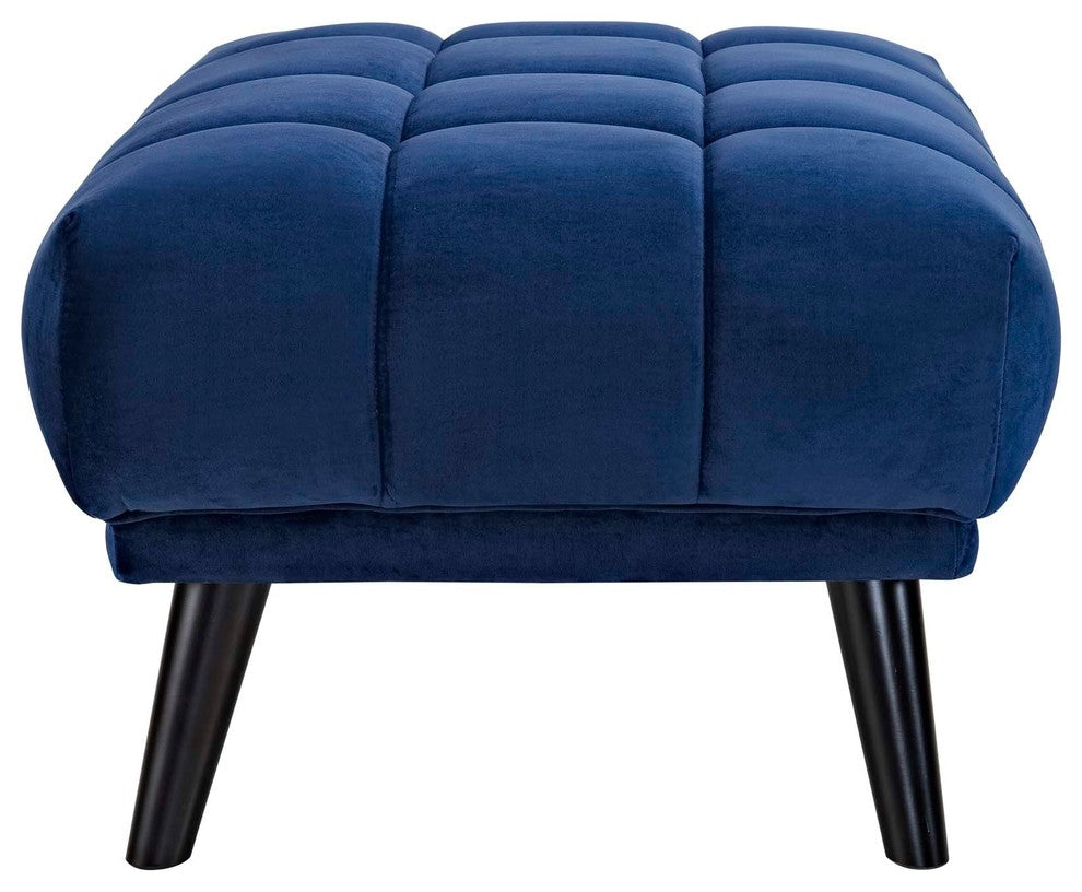 Modern Navy Bestow Velvet Ottoman