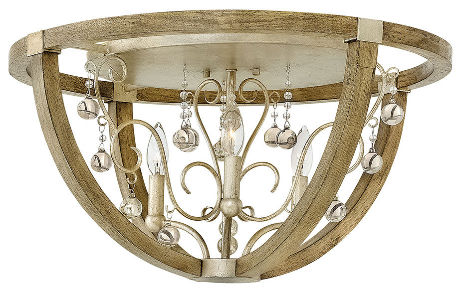 Fredrick Ramond Abingdon Large Flush Mount, Silver Leaf*