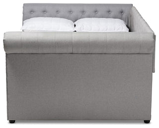 Gray Fabric Upholstered Queen Size Daybed