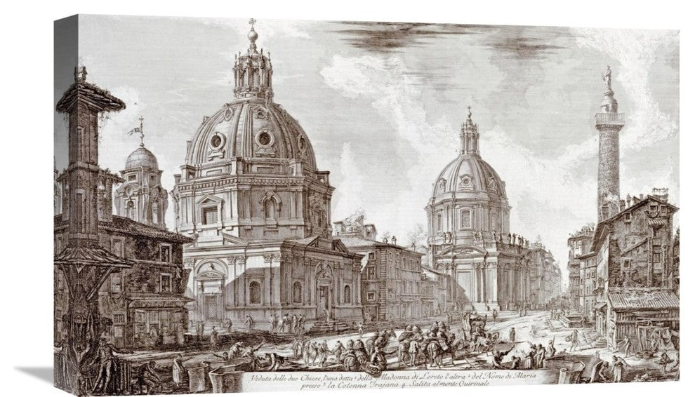 "A View of Rome" Stretched Canvas Giclee by Giovanni Battista Piranesi, 22"x14"