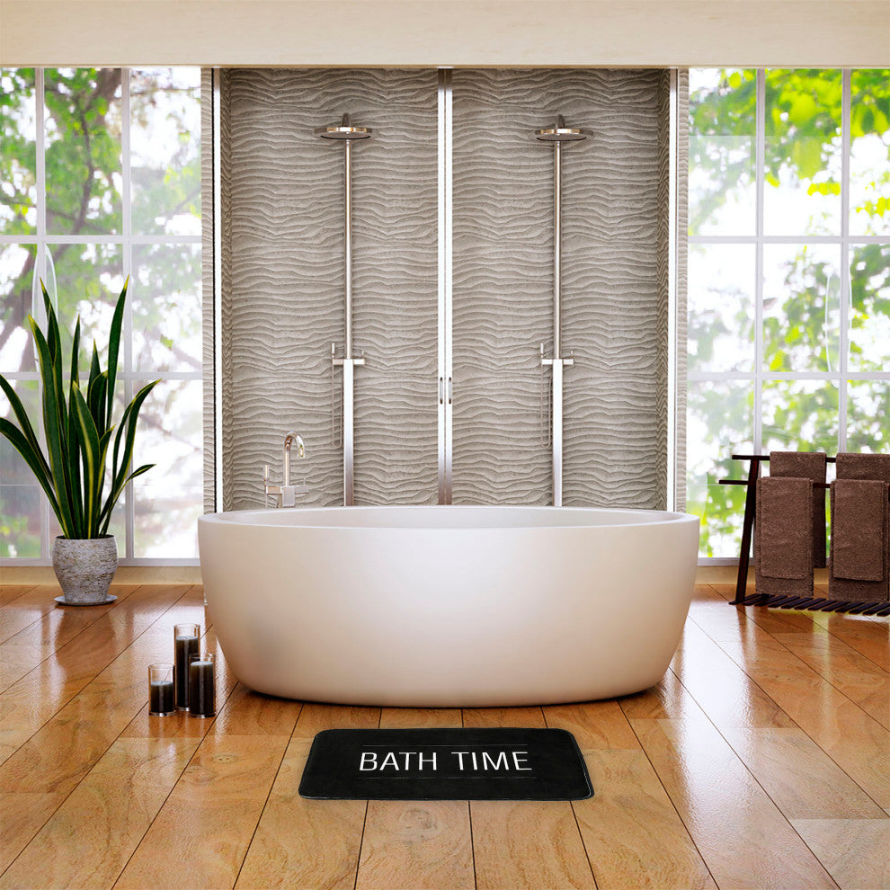 Bathroom Accessories Bath Time Collection, Black, Bathmat