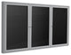 Ghent 48"x96" 3-Door Silver Aluminum Frame Vinyl Letterboard - Black