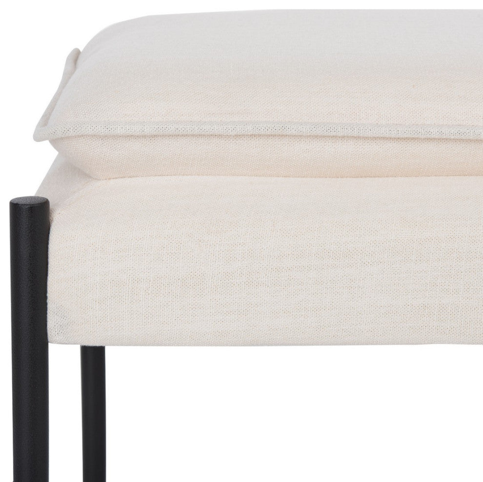 Safavieh Kara Cushioned X Bench, Light Beige/Black
