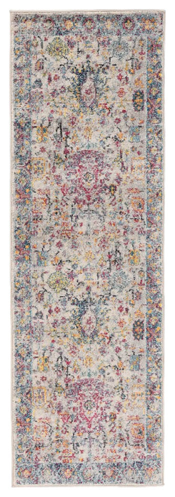Montana Carrey Runner, Gray, 2'7" x 8', Bordered