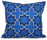 Bohemian, Geometric Print Pillow, Blue, 18"x18"