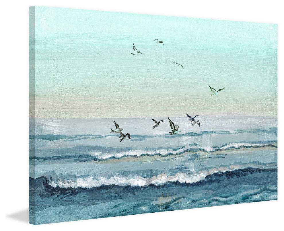 "Flying Birds" Painting Print on Wrapped Canvas, 60"x40"