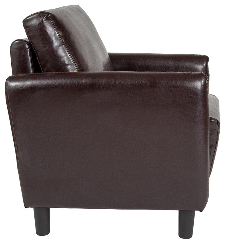 Candler Park Upholstered Chair in Brown Leather