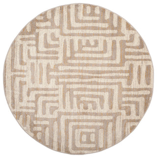 Safavieh Amsterdam Ams106A Southwestern Rug, Ivory/Mauve, 6'7"x6'7" Round
