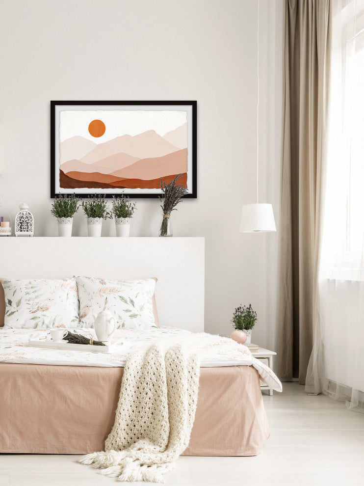 "Connected Mountains" Framed Painting Print, 30x20