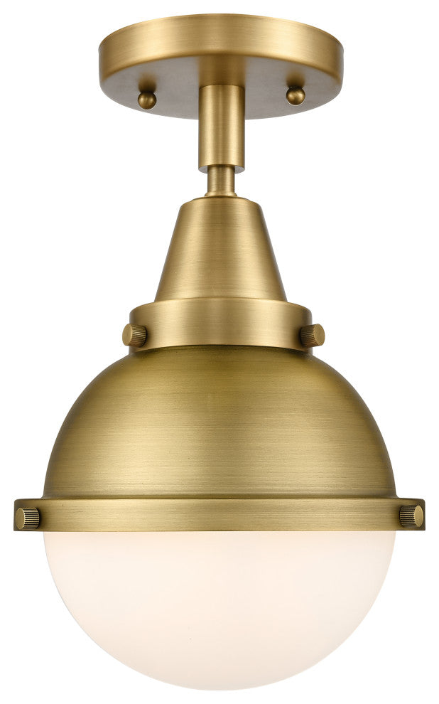 Innovations 447-1C-BB-HFS-61-BB Hampden 1 Light Flush Mount, Brushed Brass