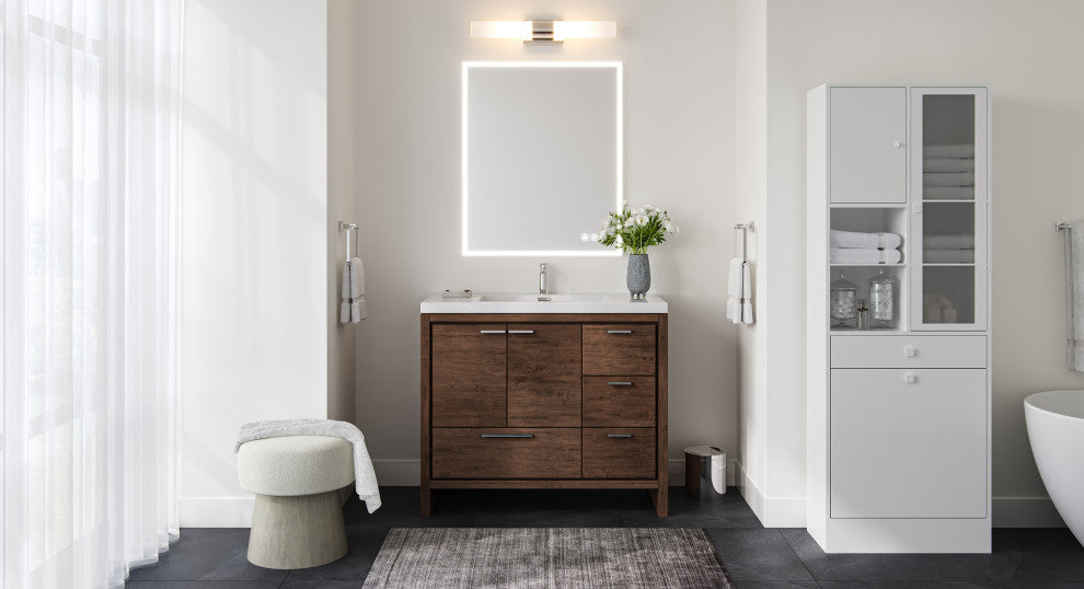 Cerrin Bath Vanity, Rosewood, 42", Single Sink, Freestanding