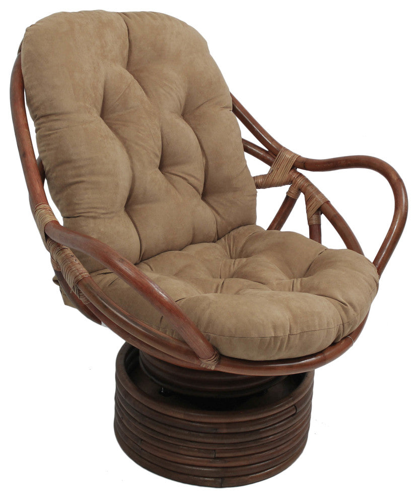 48"x24" Solid Micro Suede Swivel Rocker Cushion, Java