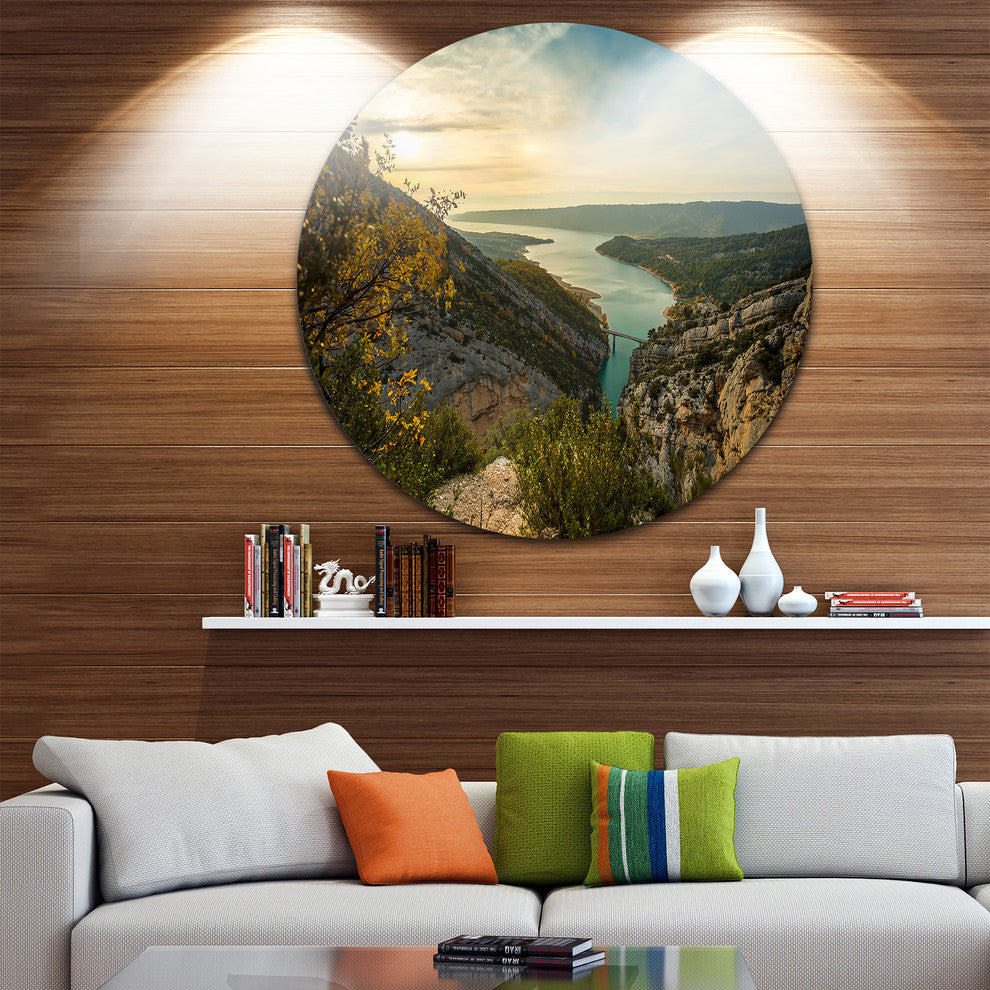 View Of Gorges Du Verdon France, Photo Large Disc Metal Wall Art, 38"