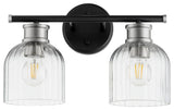 Quorum 510-2-6965 Two Light Vanity, Black w Satin Nickel Finish