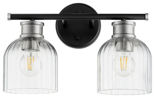 Quorum 510-2-6965 Two Light Vanity, Black w Satin Nickel Finish
