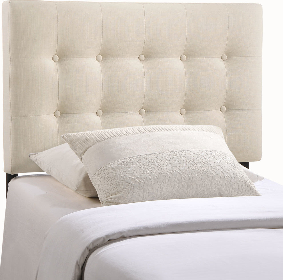 Emily Twin Upholstered Headboard, Ivory