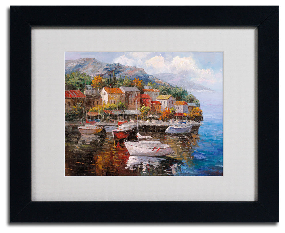 'At Sea' Matted Framed Canvas Art by Joval