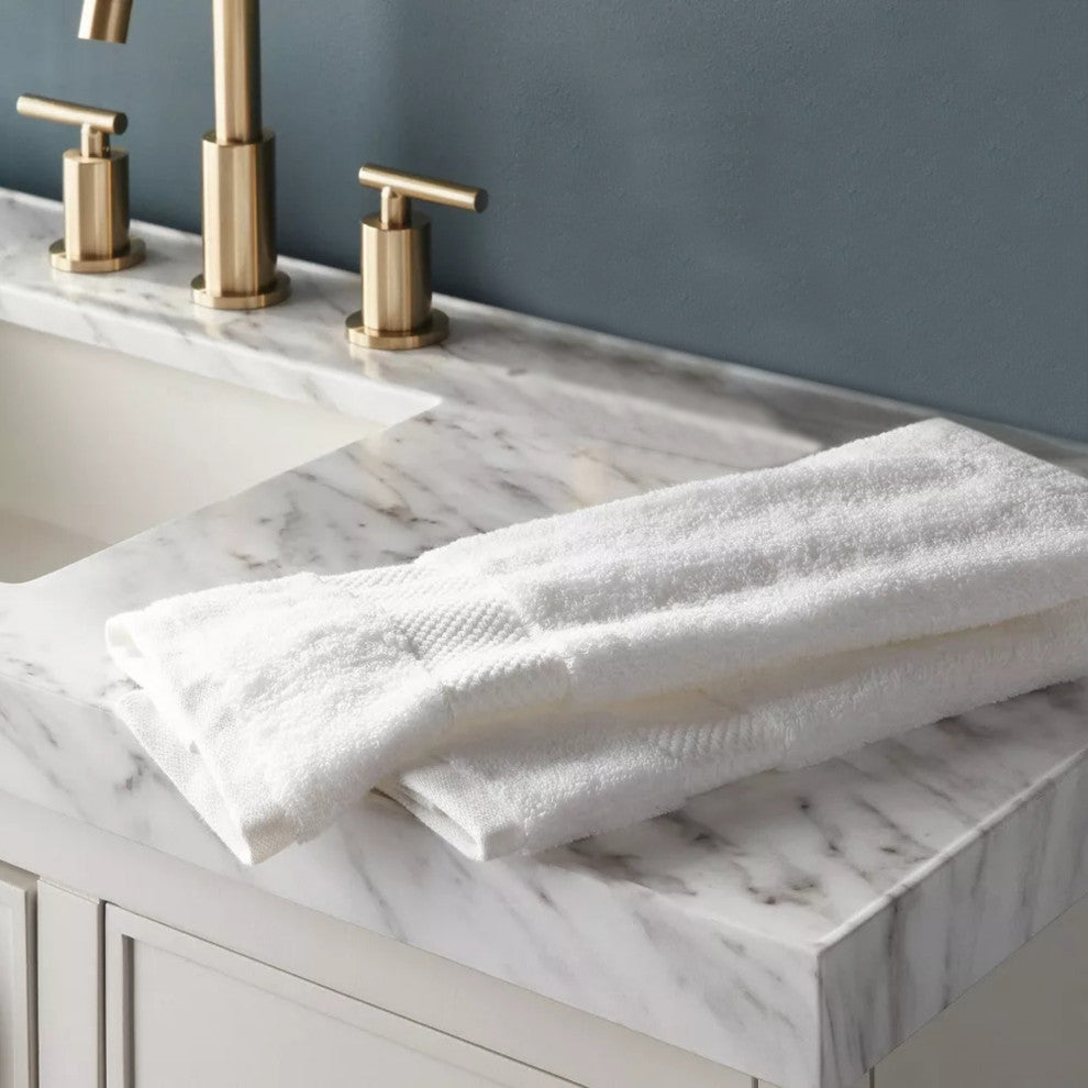 Organic Cotton Feather Touch Quick Dry Hand Towel, White, Pack of 12