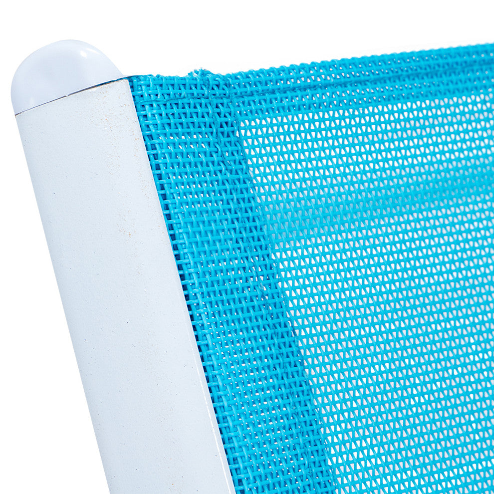 LeisureMod Outdoor Bistro Folding Table Chairs Set, Blue
