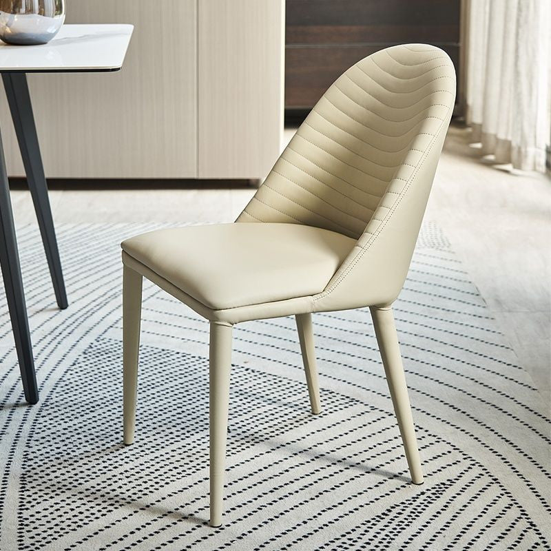 Nordic Design Leisure Backrest Dining Chair, Beige