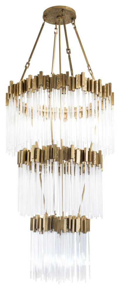 Varaluz 309C19 Matrix 18 Light 30"W Waterfall Chandelier - Havana Gold
