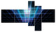 Blue Laser Protective Grids, Abstract Canvas Art Print, 60"x32", 5 panels