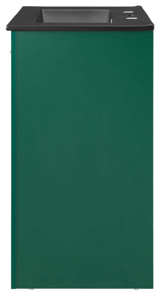 Sink Vanity Cabinet, Melamine, Green Black, Modern, Hotel Bedroom Bathroom