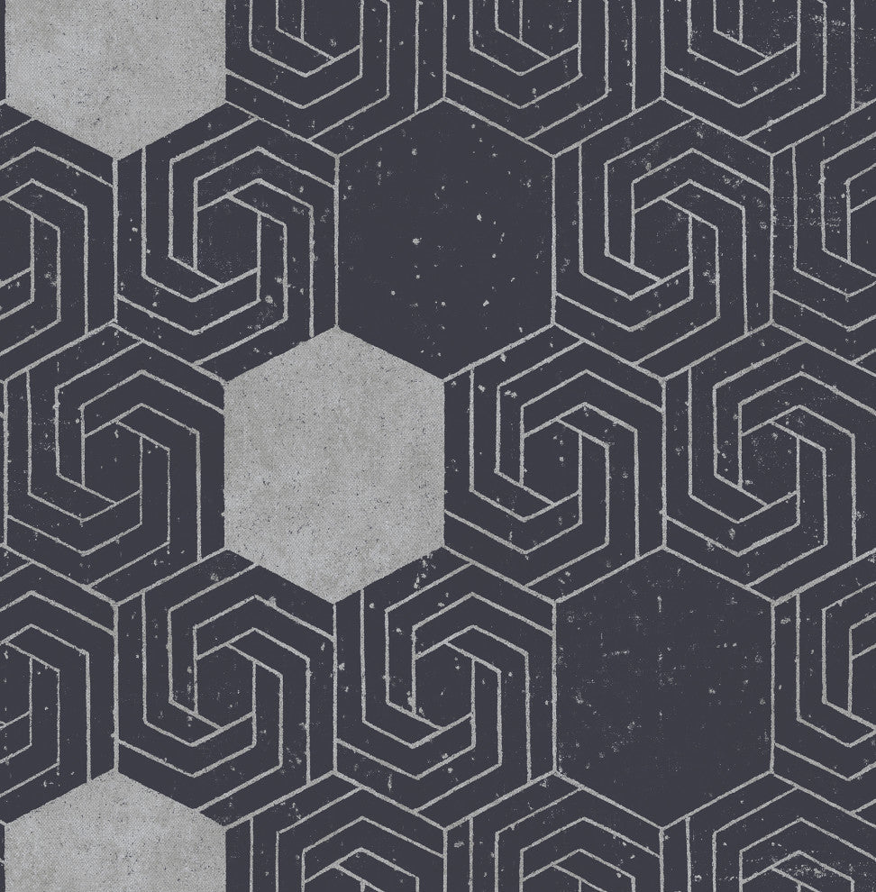 Momentum Navy Geometric Wallpaper Bolt