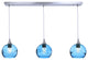 3 Pendant Linear Chandelier, Steel Blue, Brushed Nickel, 4 Watt