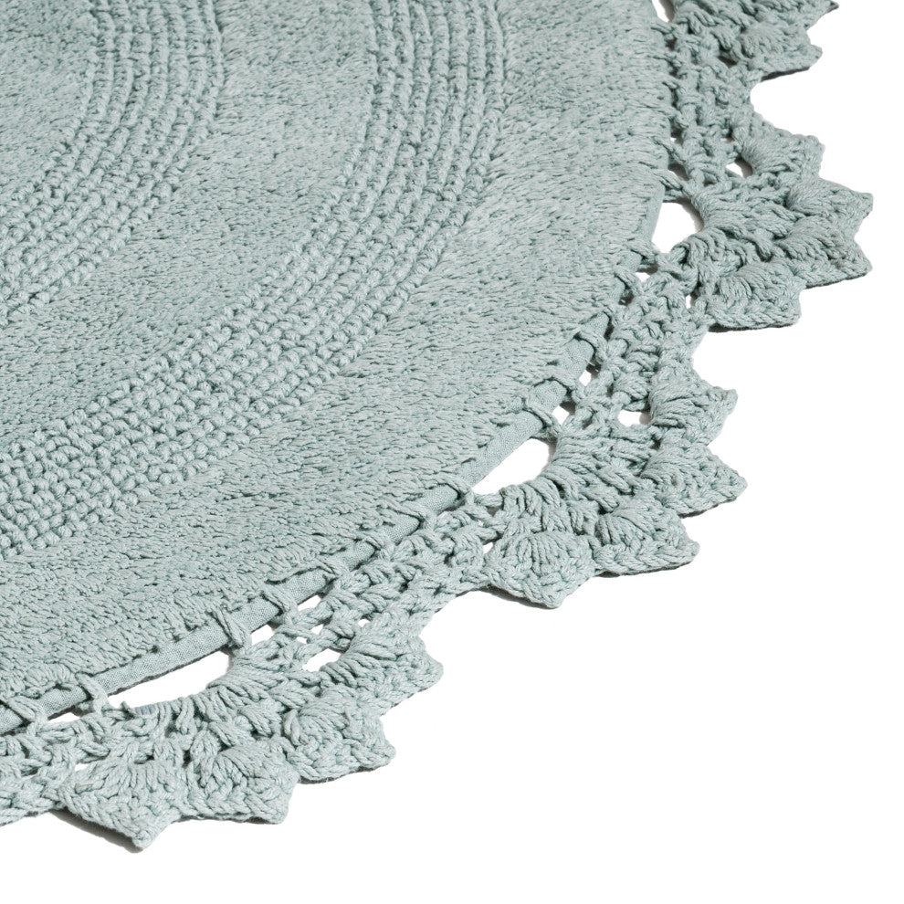 Winchester Crochet Border Bath Mat, Arctic, 36" X 36"