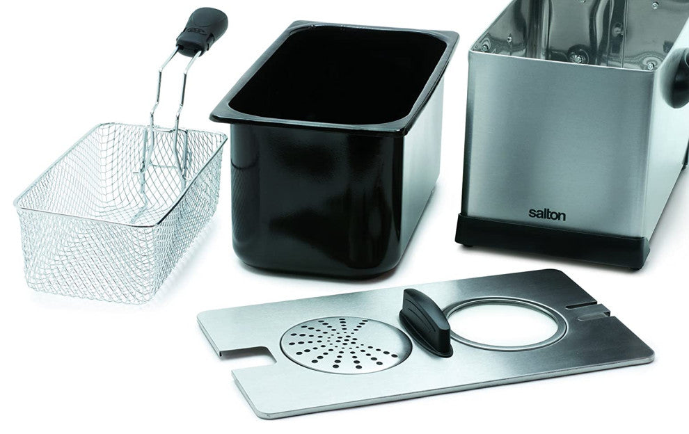 Salton DF1233 Deep Fryer, 3 Liter Oil Capacity, Adjustable Temperature Control