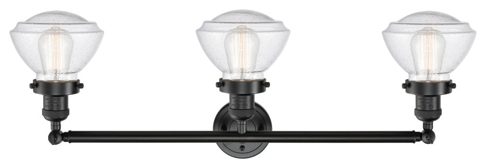Olean 3 Light 31" Bath Vanity LIght, Oil Rubbed Bronze, Seedy