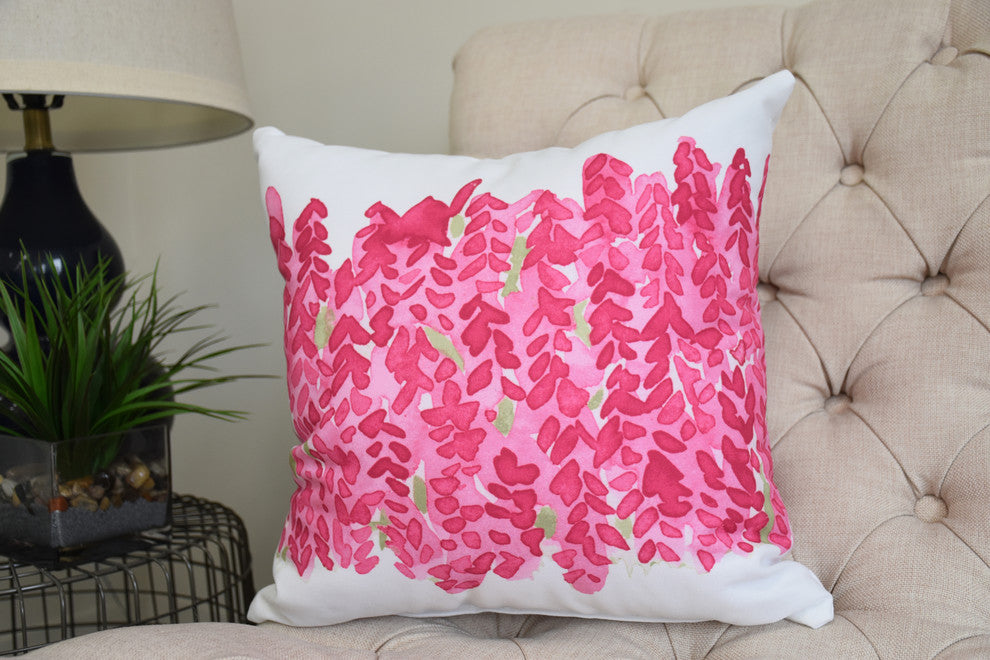 Flower Bell Bunch Decorative Floral Throw Pillow, Pink, 20"