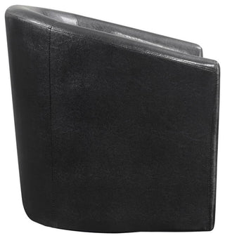 Coaster Turner Faux Leather Upholstery Sloped Arm Accent Swivel Chair Dark Brown