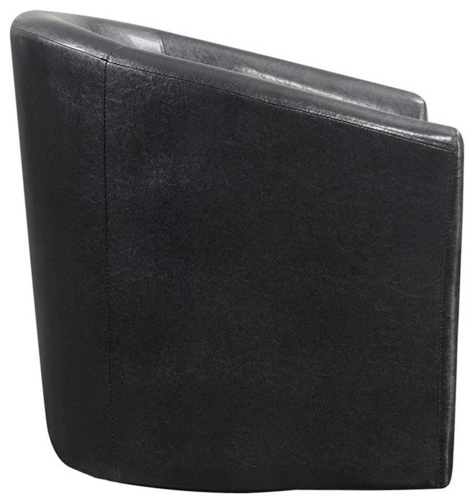 Coaster Turner Faux Leather Upholstery Sloped Arm Accent Swivel Chair Dark Brown