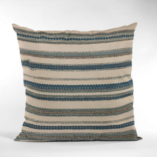 Plutus Blue Lanes Stripe Luxury Throw Pillow, 18"x18"