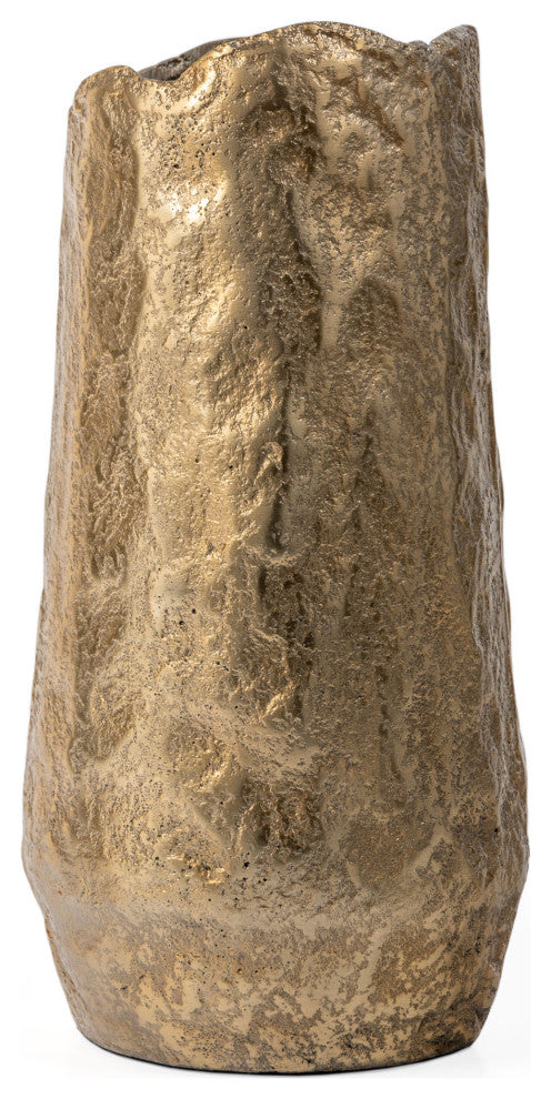Samira Metal Table Vase, Small Gold