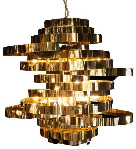 Hemispheres 8-Light Chandelier - Gold