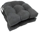16-inch Solid Microsuede U-shaped Tufted Chair Cushions (Set of 2)