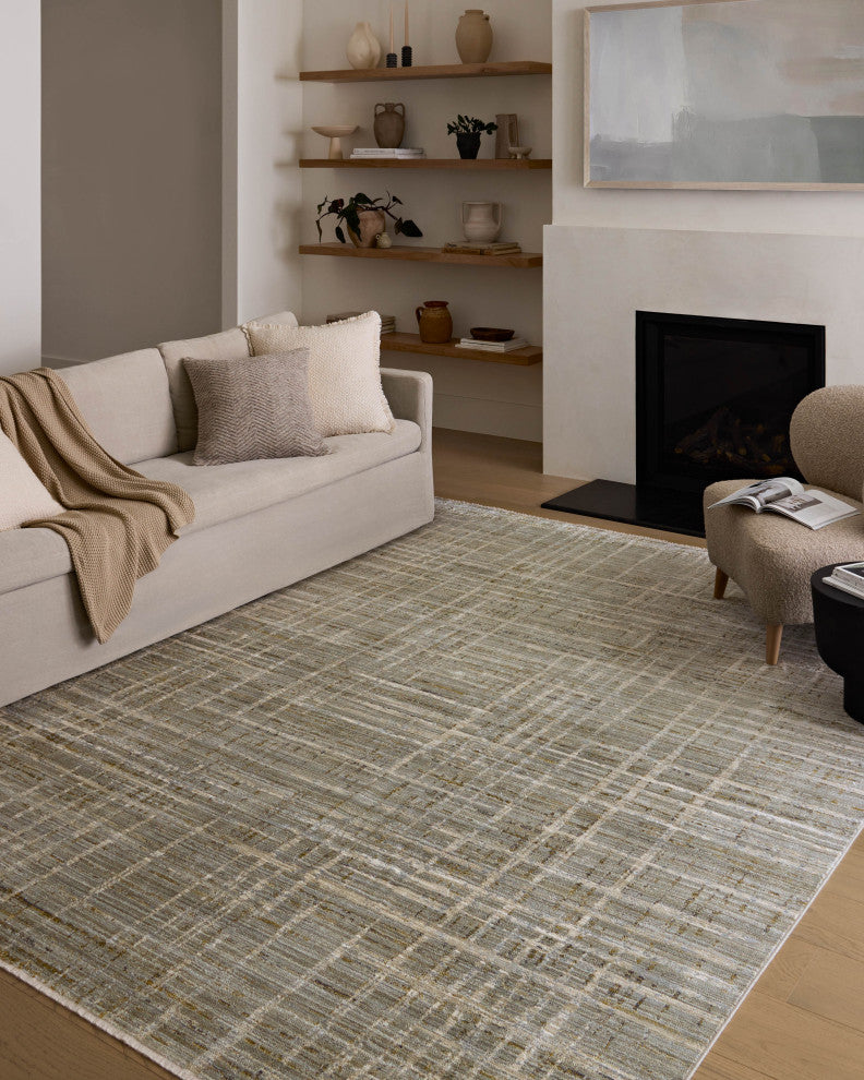 Loloi II Wade Area Rug, Mist / Gold, 2'-6" X 10'-0"