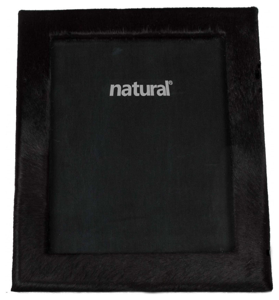 HomeRoots 11" x 13" Black, Cowhide 8" x 10" Picture Frame